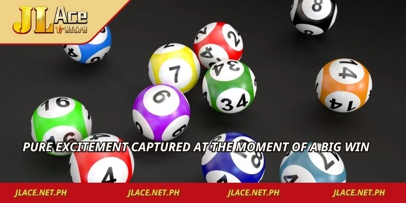 Pure excitement captured at the moment of a big win