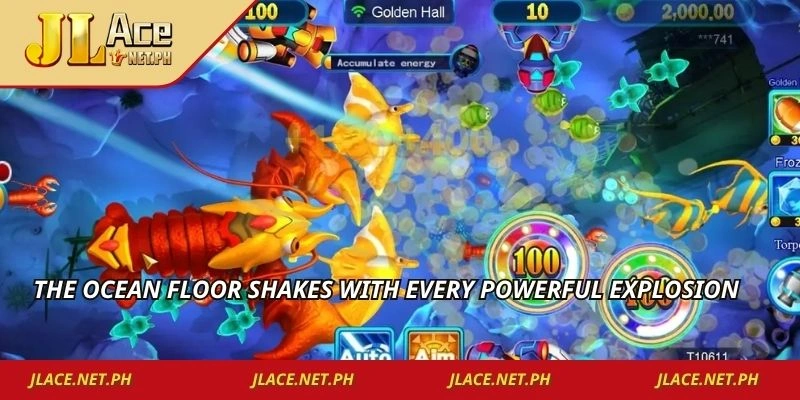 The ocean floor shakes with every powerful explosion